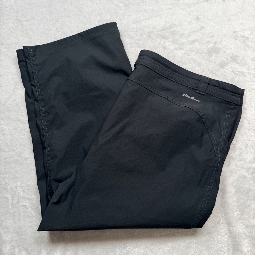 Eddie Bauer WR W Tech Capri Pants Womens 18 Black Hiking Outdoor Cargo 1669561